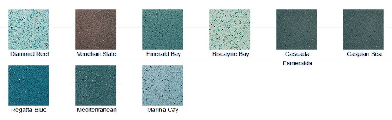 noble tile exposed quartz aggregate pool plaster color samples